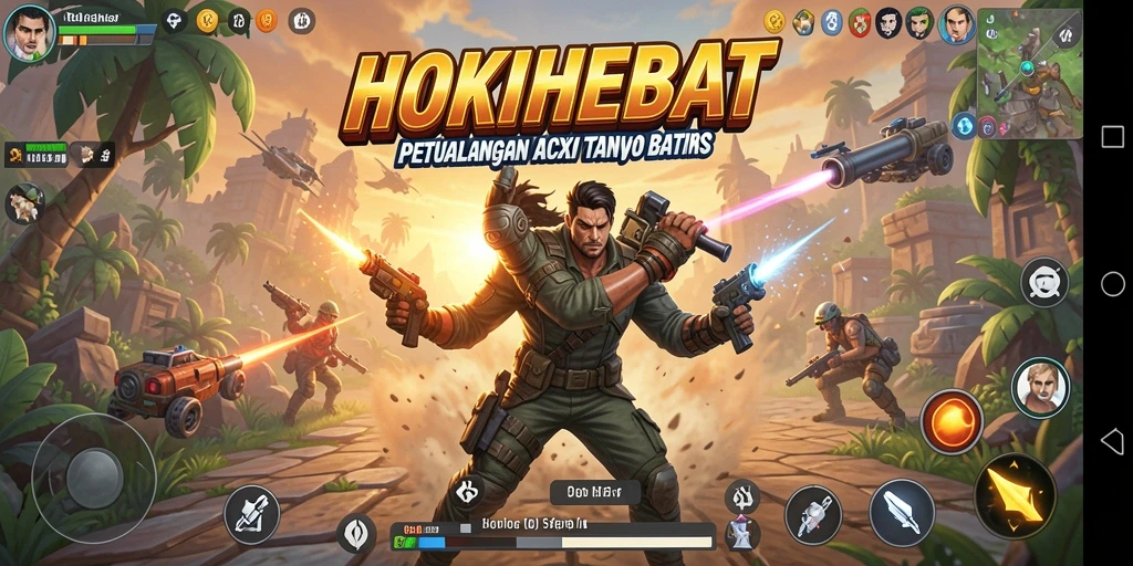 Screenshot HOKIHEBAT menampilkan pertarungan epik dalam gameplay Action.