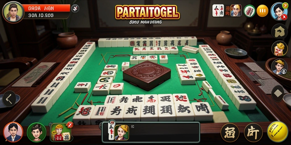 Screenshot gameplay PARTAITOGEL menunjukkan keindahan papan Mahjong.