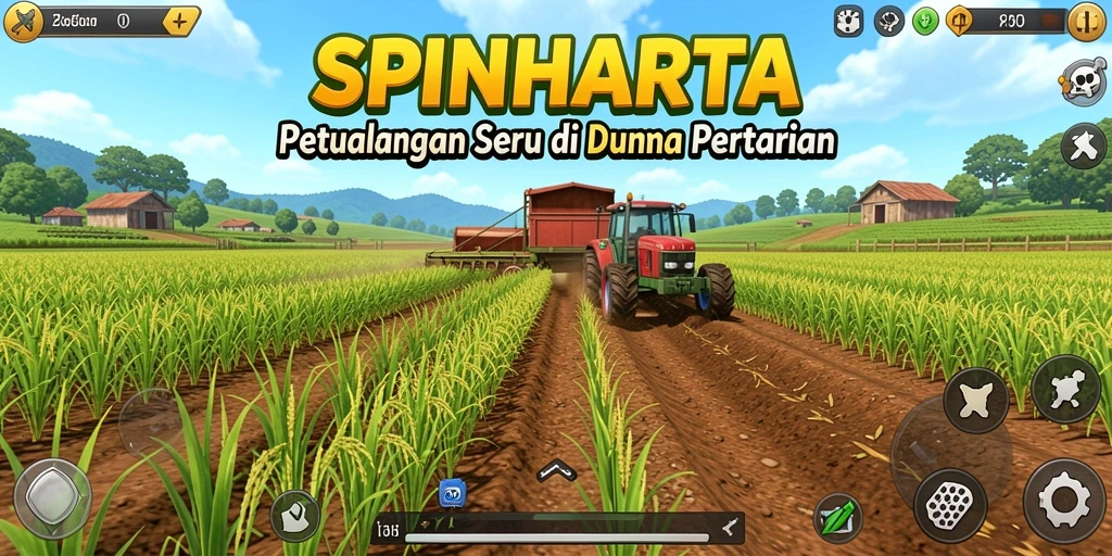 Tampilan gameplay menarik di dunia pertanian SPINHARTA.