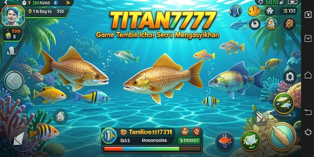 Tampilan gameplay seru dari TITAN777 saat menangkap ikan.